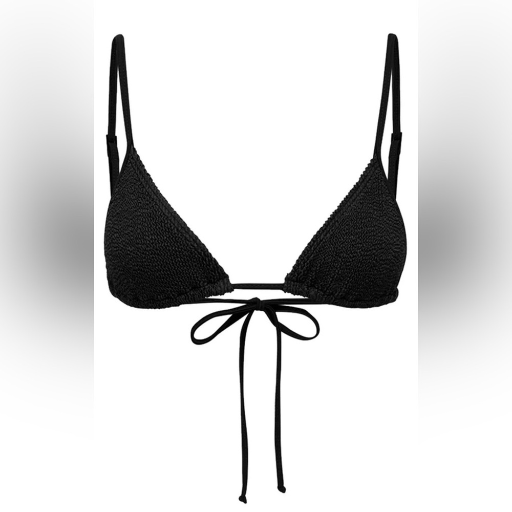 bond-eye Black Textured Triangle Bikini